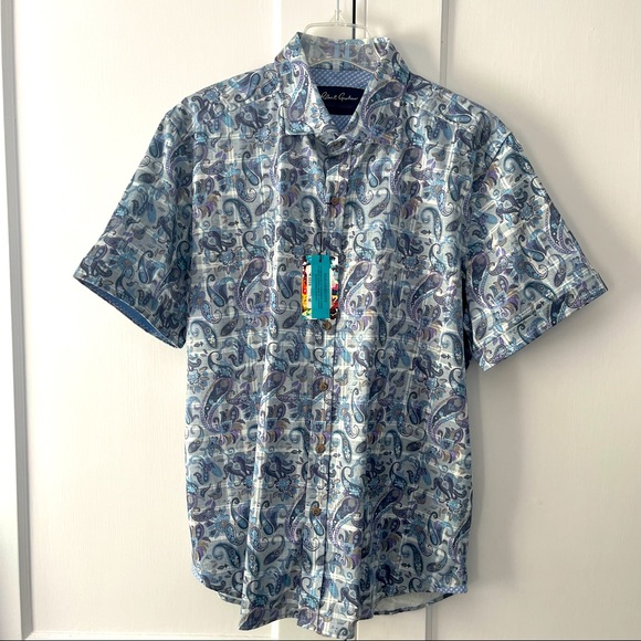 ROBERT GRAHAM ‘SHAW’ PLAID PAISLEY SHORT SLEEVE TAILORED FIT SHIRT - Picture 9 of 12